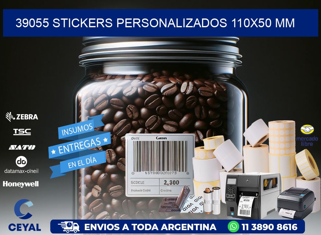 39055 STICKERS PERSONALIZADOS 110x50 mm