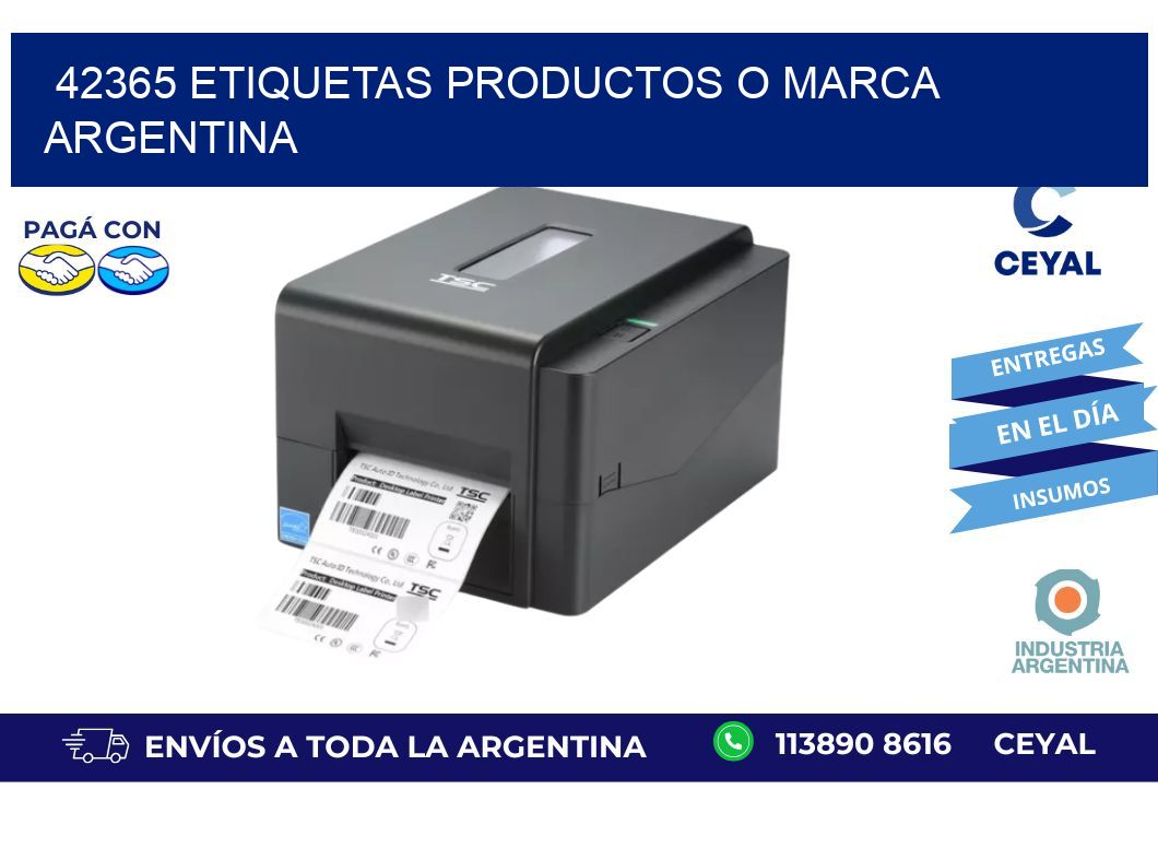 42365 ETIQUETAS PRODUCTOS O MARCA ARGENTINA