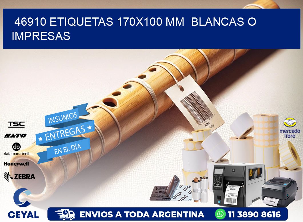 46910 ETIQUETAS 170x100 mm BLANCAS O IMPRESAS