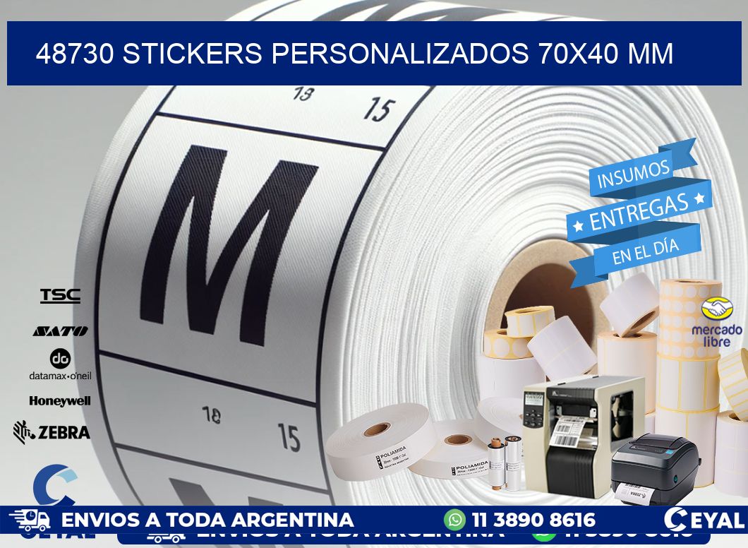 48730 STICKERS PERSONALIZADOS 70x40 mm