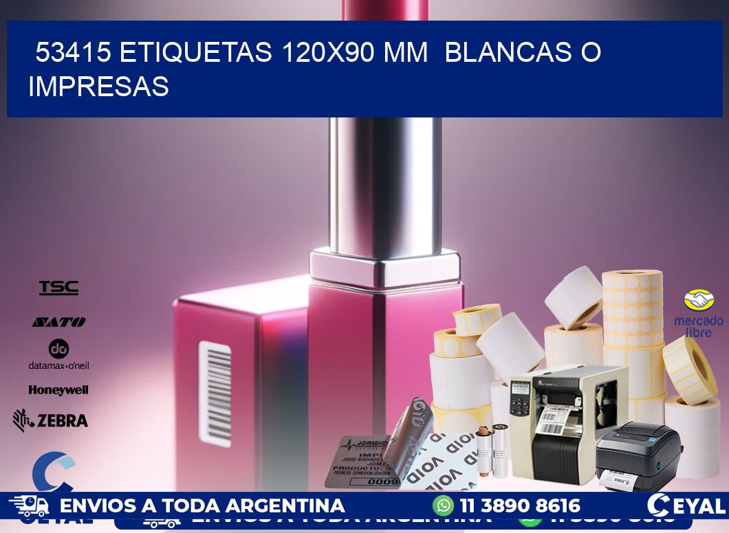 53415 ETIQUETAS 120×90 mm  BLANCAS O IMPRESAS
