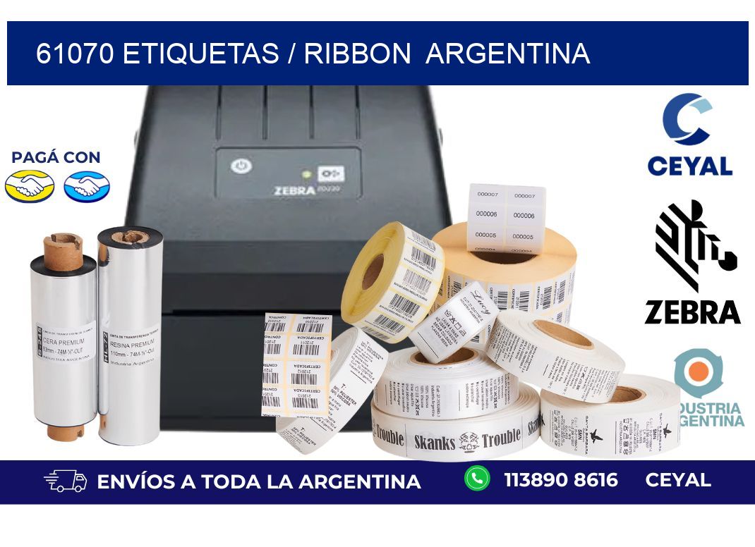 61070 ETIQUETAS / RIBBON  ARGENTINA