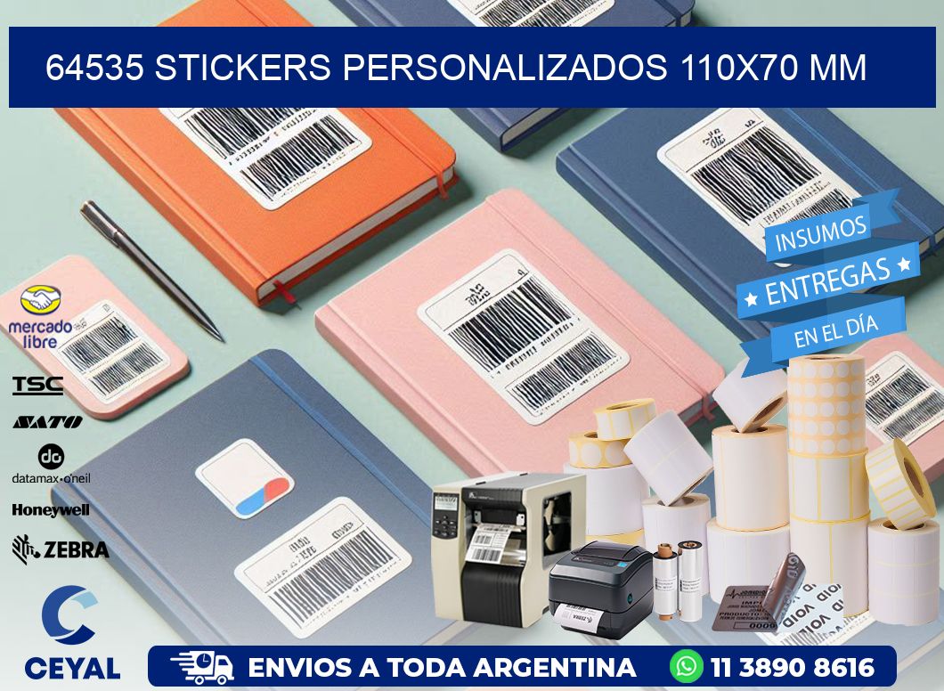64535 STICKERS PERSONALIZADOS 110x70 mm