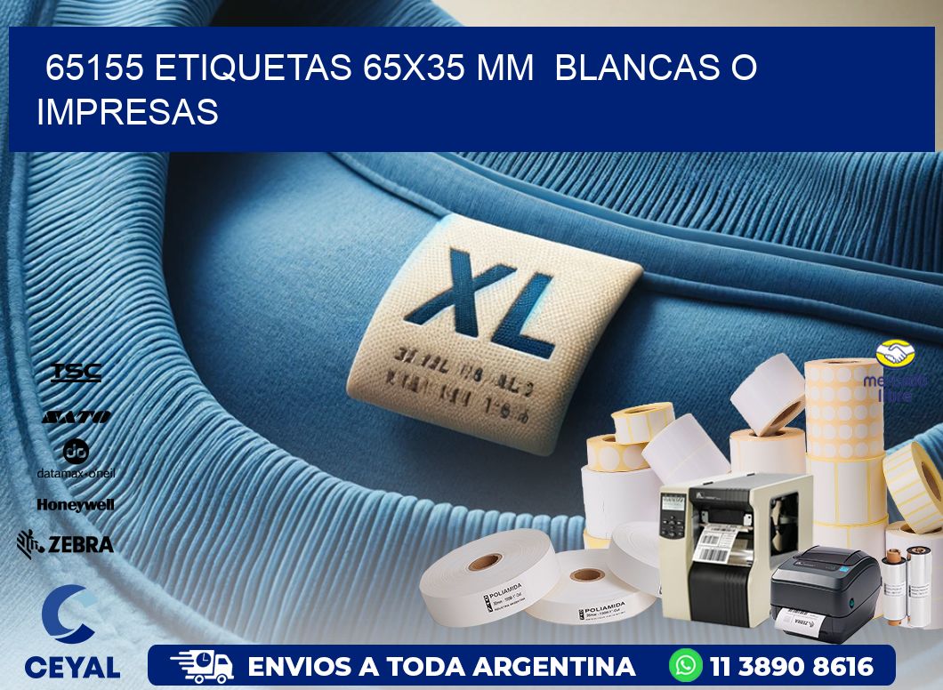 65155 ETIQUETAS 65x35 mm  BLANCAS O IMPRESAS
