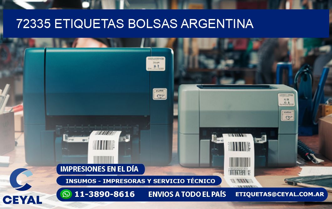 72335 ETIQUETAS BOLSAS ARGENTINA
