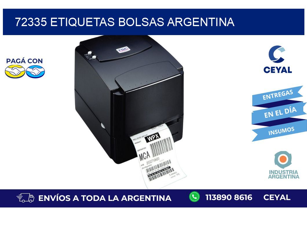 72335 ETIQUETAS BOLSAS ARGENTINA