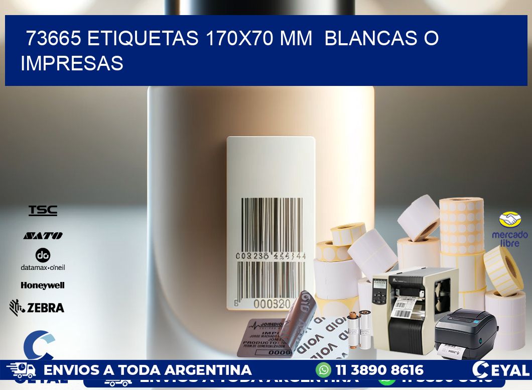 73665 ETIQUETAS 170×70 mm  BLANCAS O IMPRESAS