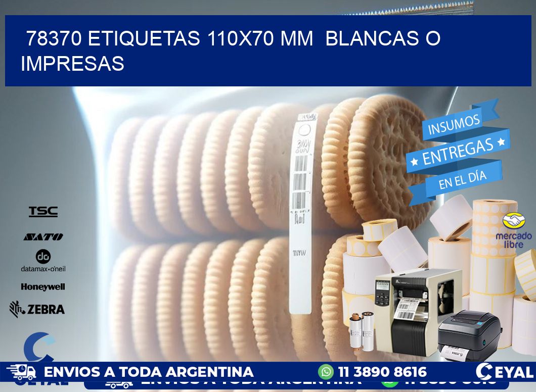 78370 ETIQUETAS 110x70 mm BLANCAS O IMPRESAS