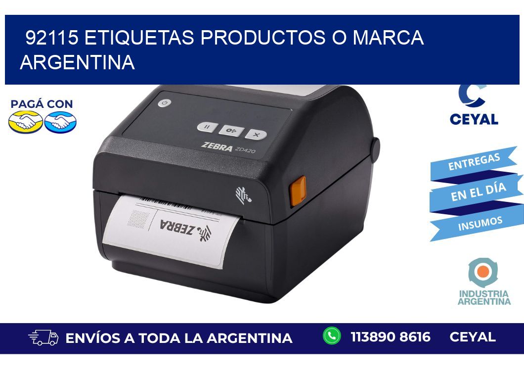 92115 ETIQUETAS PRODUCTOS O MARCA ARGENTINA