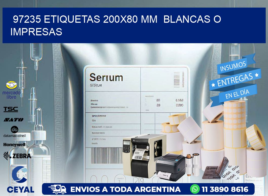 97235 ETIQUETAS 200×80 mm  BLANCAS O IMPRESAS