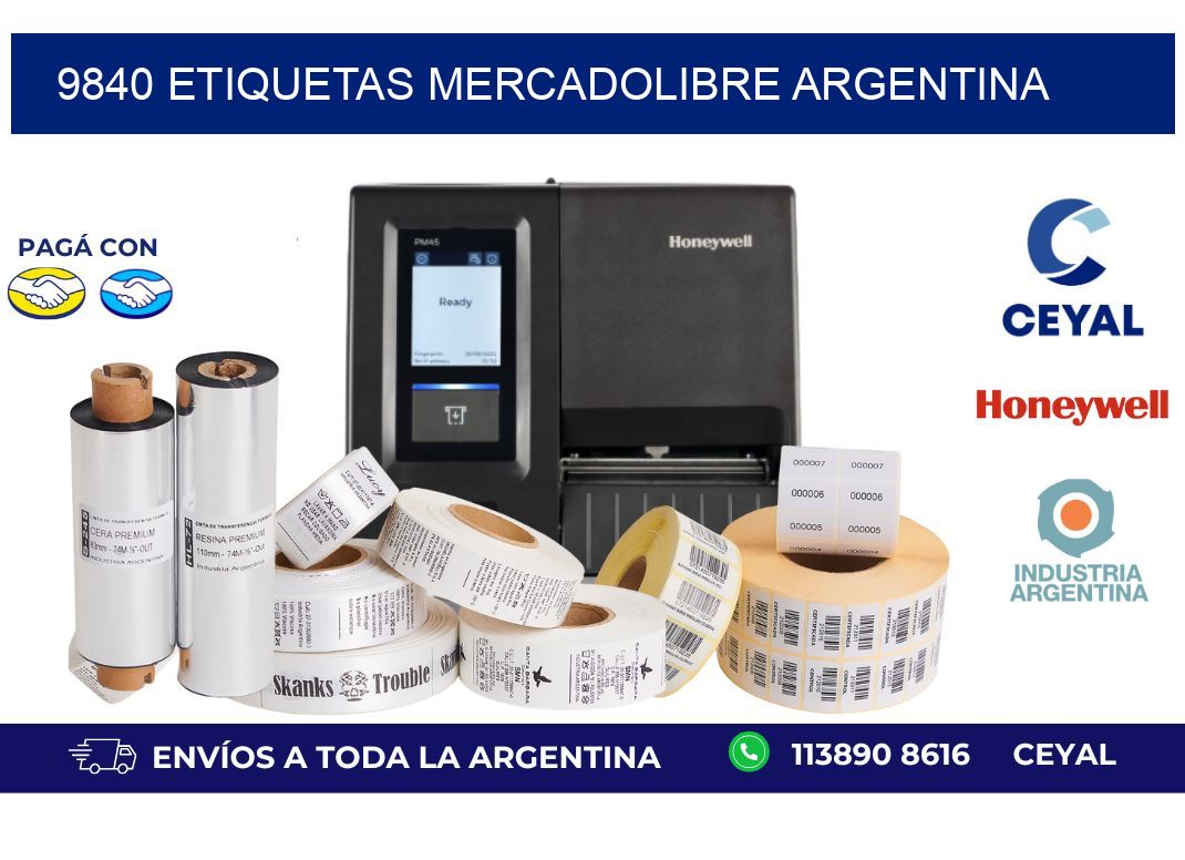 9840 ETIQUETAS MERCADOLIBRE ARGENTINA