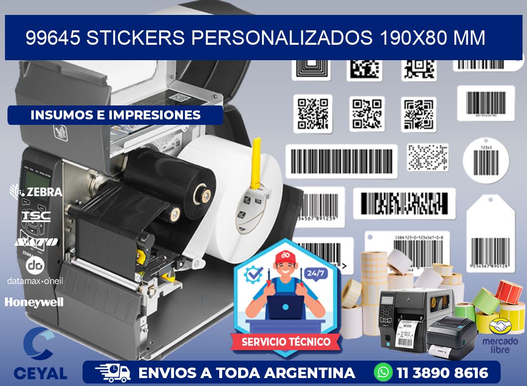 99645 STICKERS PERSONALIZADOS 190x80 mm