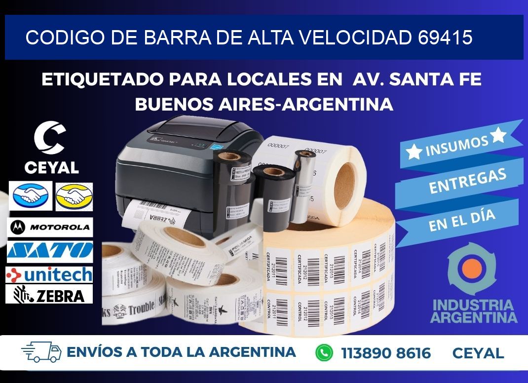 CODIGO DE BARRA DE ALTA VELOCIDAD 69415