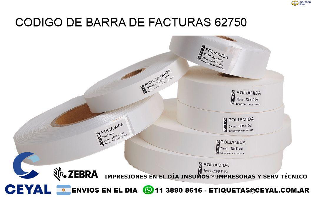 CODIGO DE BARRA DE FACTURAS 62750