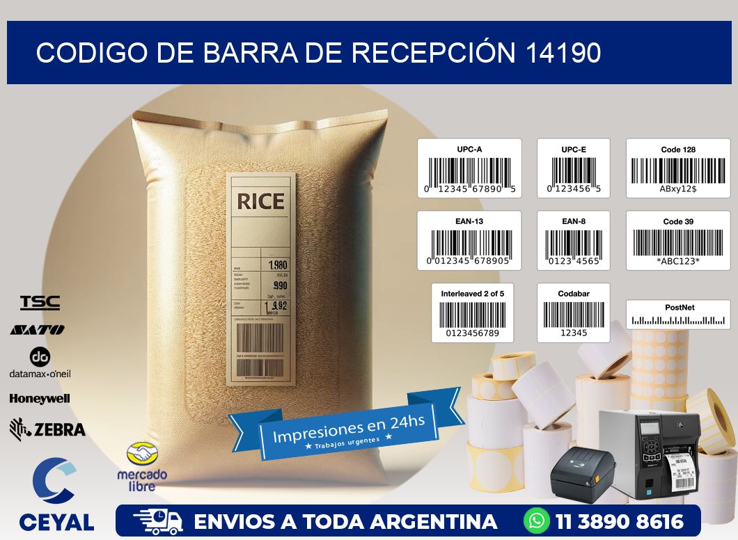 CODIGO DE BARRA DE RECEPCIÓN 14190