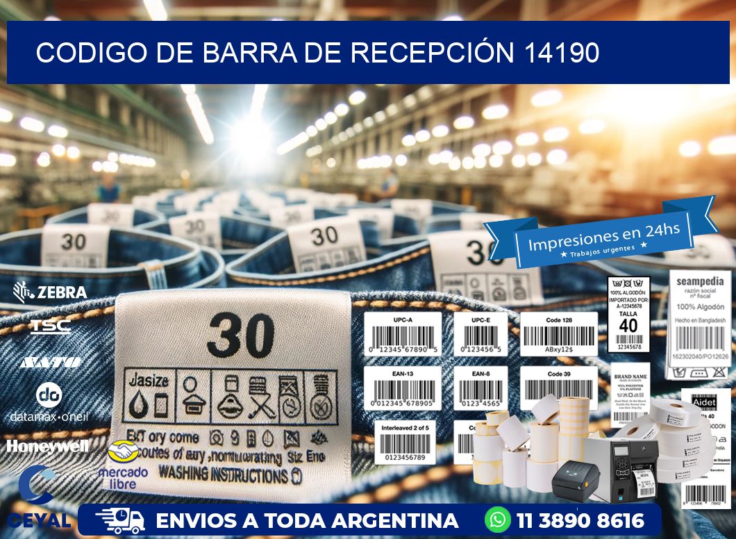 CODIGO DE BARRA DE RECEPCIÓN 14190
