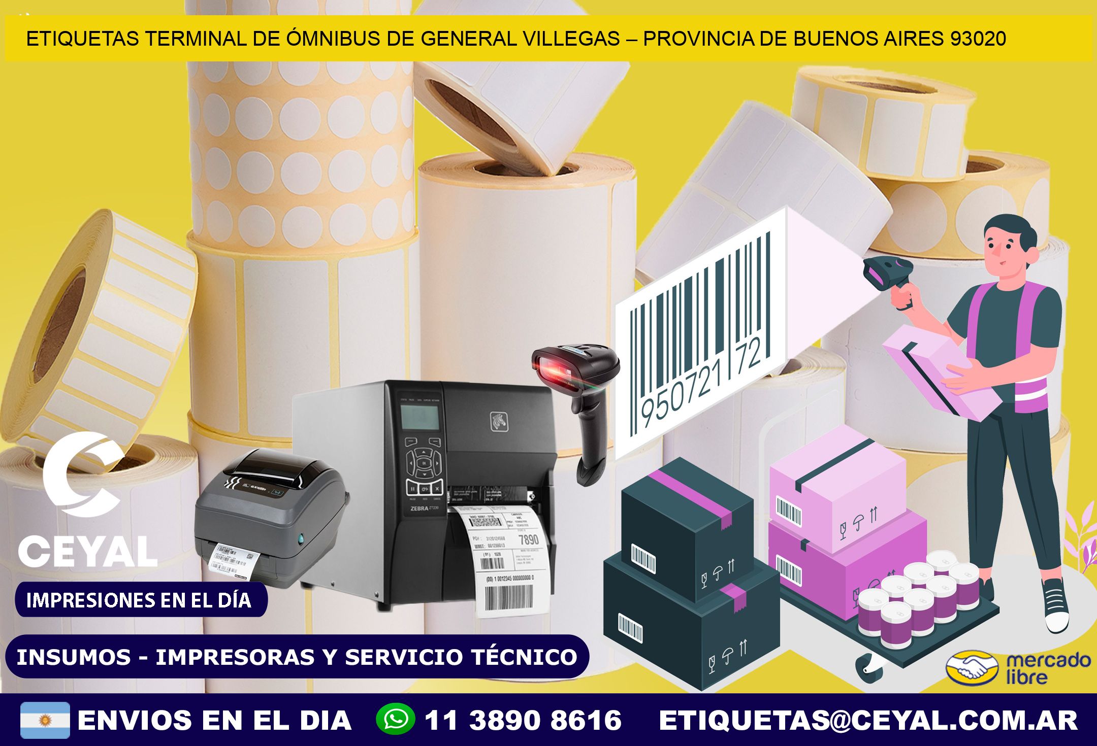 ETIQUETAS TERMINAL DE ÓMNIBUS DE GENERAL VILLEGAS – PROVINCIA DE BUENOS AIRES 93020