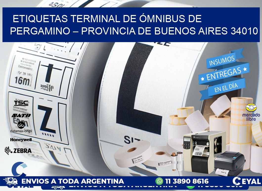 ETIQUETAS TERMINAL DE ÓMNIBUS DE PERGAMINO – PROVINCIA DE BUENOS AIRES 34010