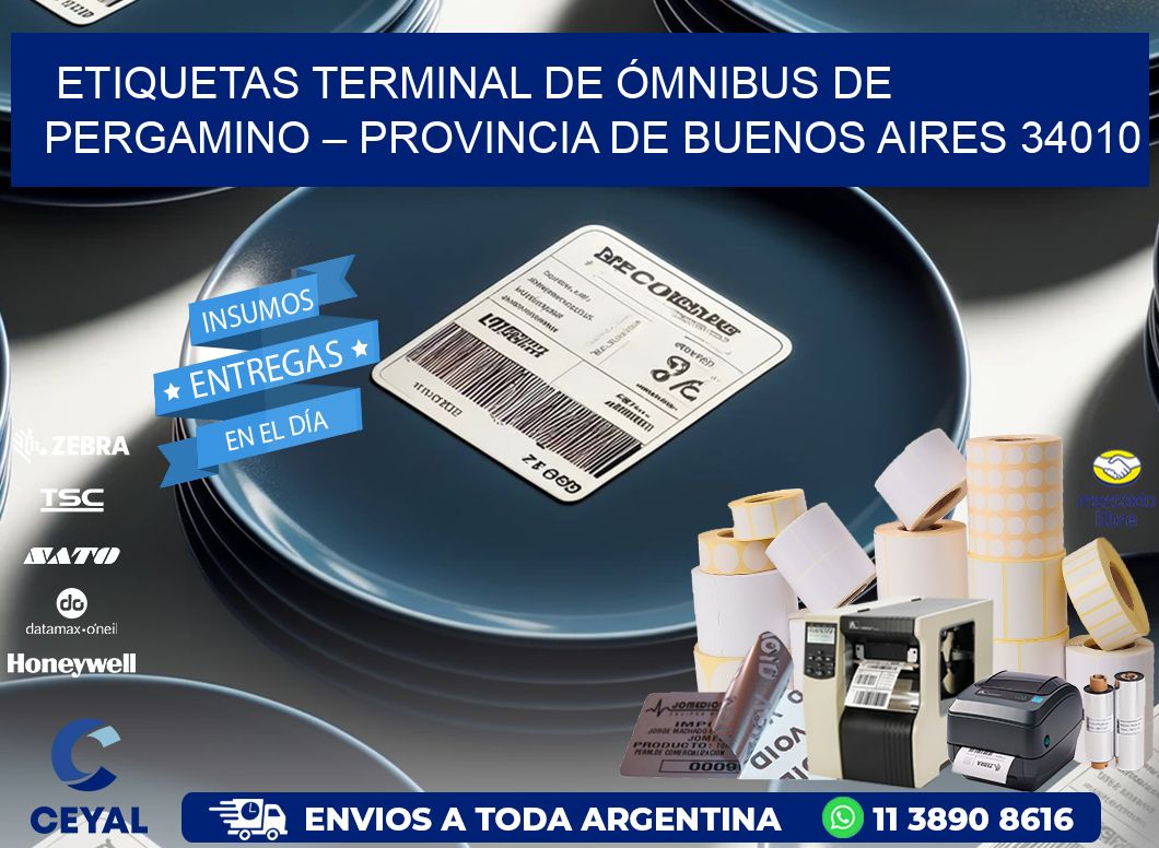 ETIQUETAS TERMINAL DE ÓMNIBUS DE PERGAMINO – PROVINCIA DE BUENOS AIRES 34010