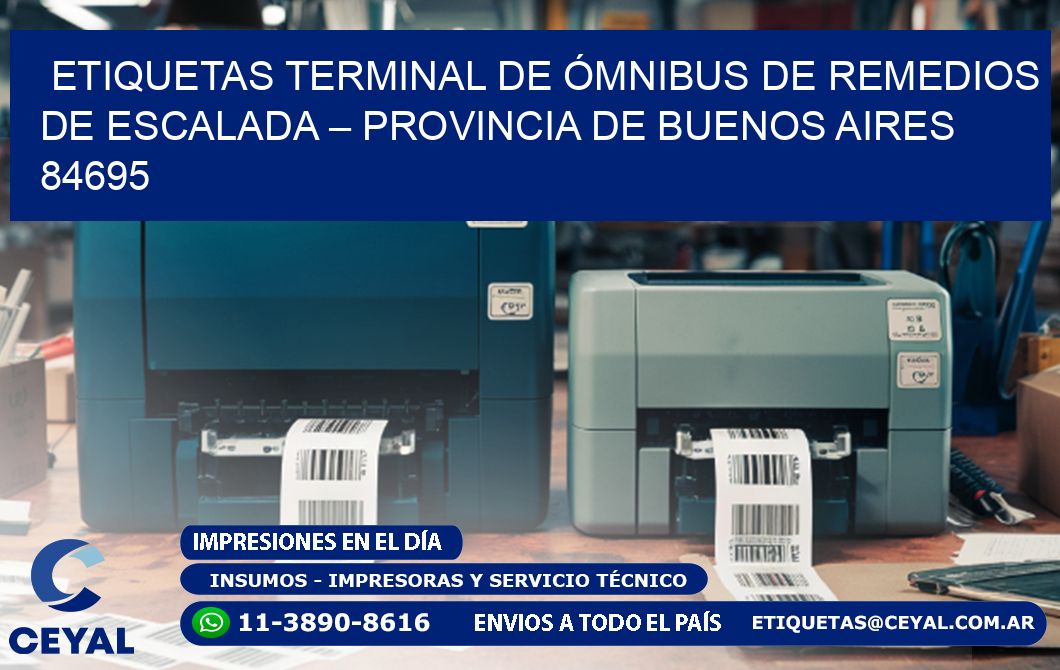 ETIQUETAS TERMINAL DE ÓMNIBUS DE REMEDIOS DE ESCALADA – PROVINCIA DE BUENOS AIRES 84695