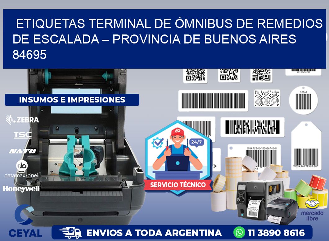 ETIQUETAS TERMINAL DE ÓMNIBUS DE REMEDIOS DE ESCALADA – PROVINCIA DE BUENOS AIRES 84695