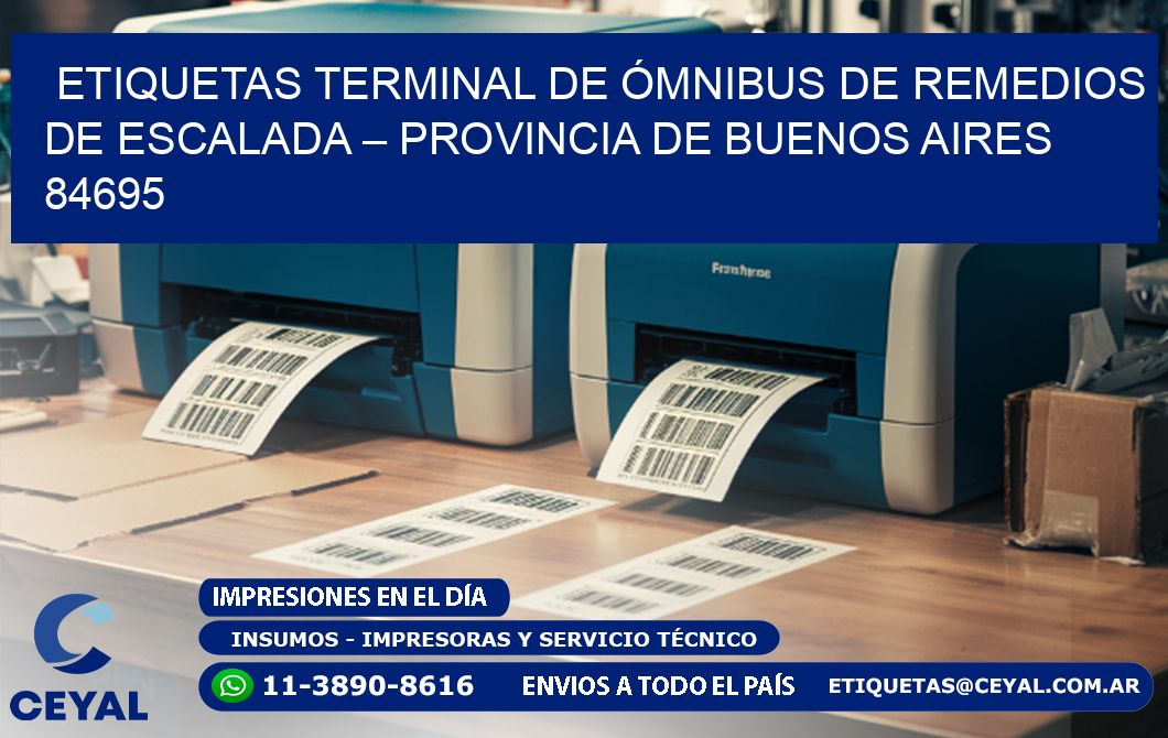 ETIQUETAS TERMINAL DE ÓMNIBUS DE REMEDIOS DE ESCALADA – PROVINCIA DE BUENOS AIRES 84695