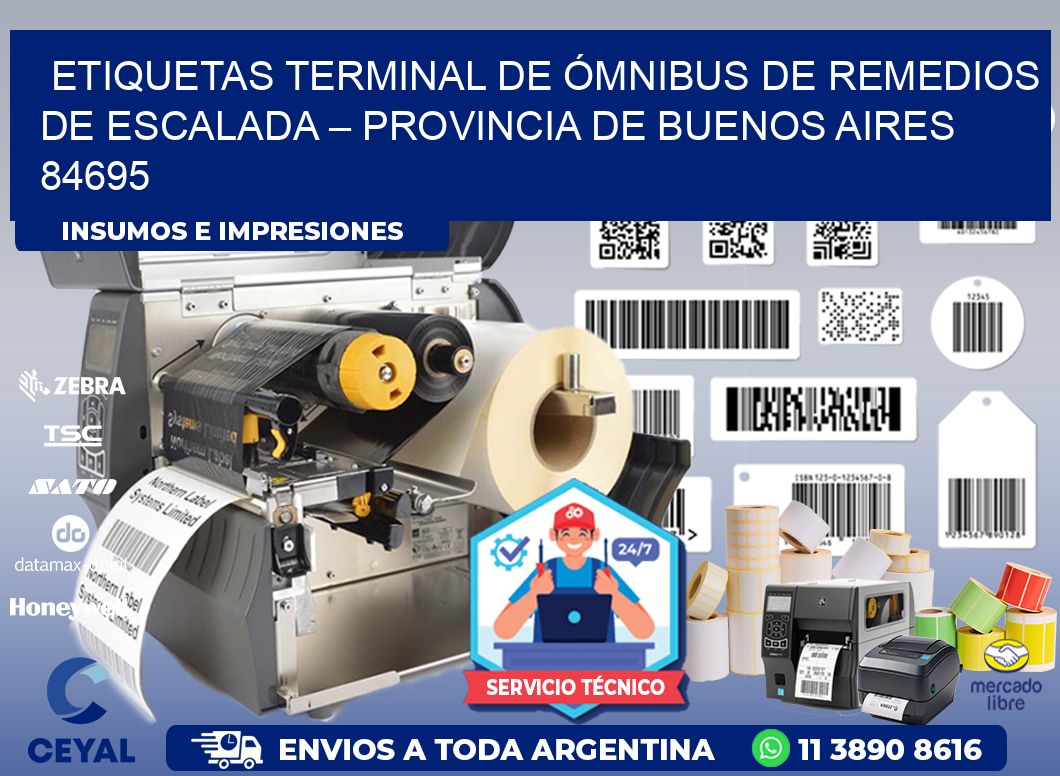 ETIQUETAS TERMINAL DE ÓMNIBUS DE REMEDIOS DE ESCALADA – PROVINCIA DE BUENOS AIRES 84695