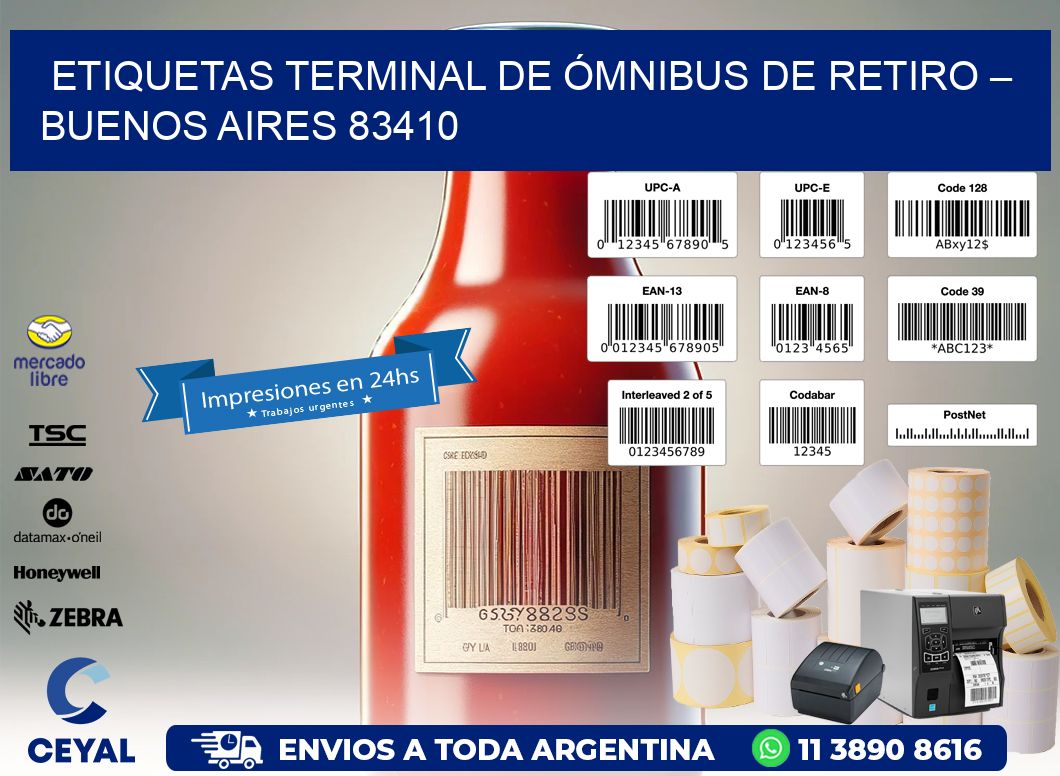 ETIQUETAS TERMINAL DE ÓMNIBUS DE RETIRO – BUENOS AIRES 83410