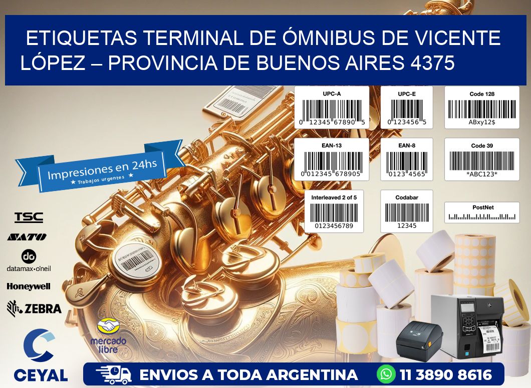 ETIQUETAS TERMINAL DE ÓMNIBUS DE VICENTE LÓPEZ – PROVINCIA DE BUENOS AIRES 4375