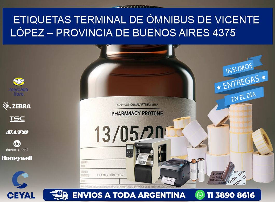 ETIQUETAS TERMINAL DE ÓMNIBUS DE VICENTE LÓPEZ – PROVINCIA DE BUENOS AIRES 4375