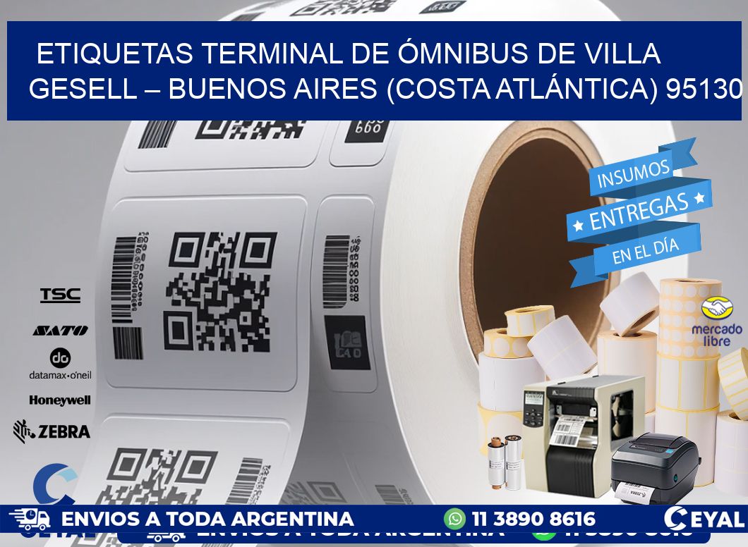 ETIQUETAS TERMINAL DE ÓMNIBUS DE VILLA GESELL – BUENOS AIRES (COSTA ATLÁNTICA) 95130