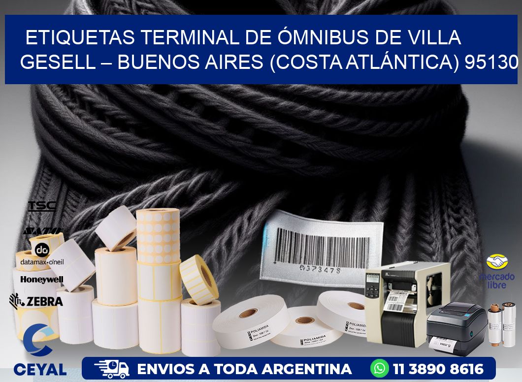 ETIQUETAS TERMINAL DE ÓMNIBUS DE VILLA GESELL – BUENOS AIRES (COSTA ATLÁNTICA) 95130