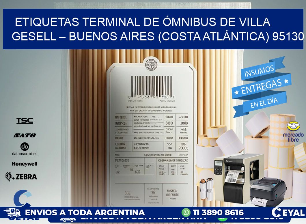 ETIQUETAS TERMINAL DE ÓMNIBUS DE VILLA GESELL – BUENOS AIRES (COSTA ATLÁNTICA) 95130