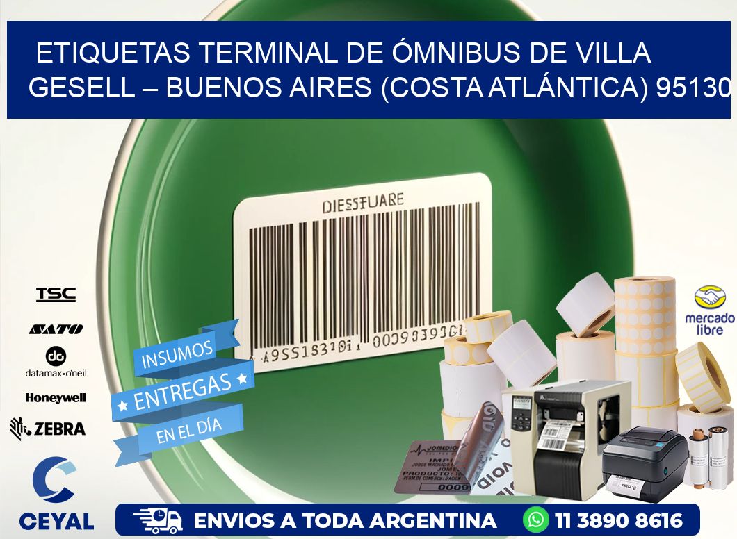 ETIQUETAS TERMINAL DE ÓMNIBUS DE VILLA GESELL – BUENOS AIRES (COSTA ATLÁNTICA) 95130