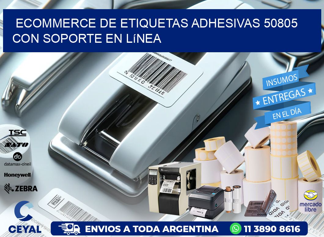 Ecommerce de Etiquetas Adhesivas 50805 con Soporte en Línea