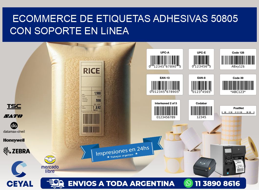 Ecommerce de Etiquetas Adhesivas 50805 con Soporte en Línea