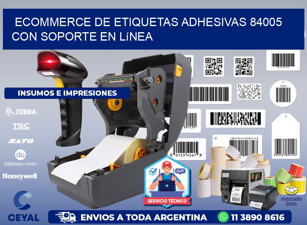 Ecommerce de Etiquetas Adhesivas 84005 con Soporte en Línea
