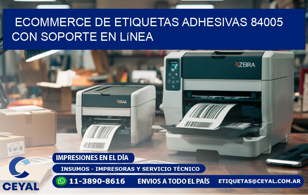 Ecommerce de Etiquetas Adhesivas 84005 con Soporte en Línea