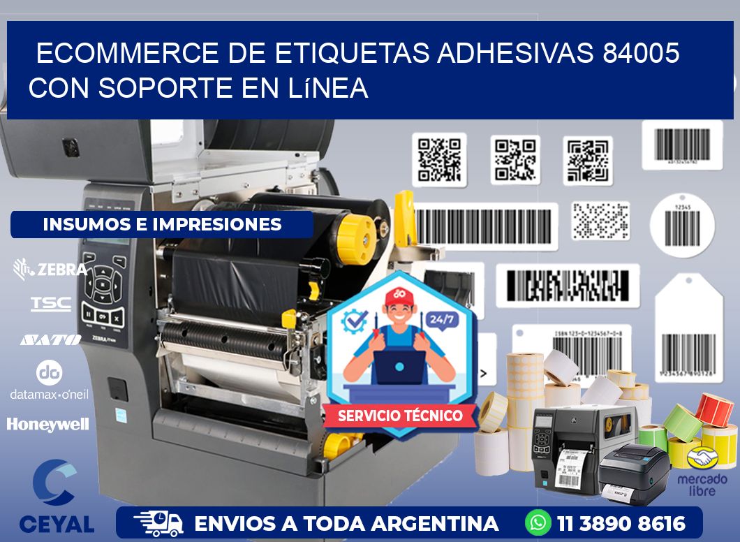 Ecommerce de Etiquetas Adhesivas 84005 con Soporte en Línea
