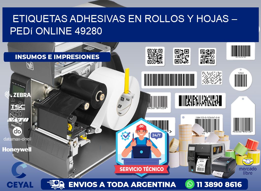 Etiquetas Adhesivas en Rollos y Hojas – Pedí Online 49280