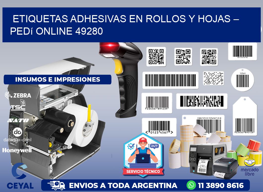 Etiquetas Adhesivas en Rollos y Hojas – Pedí Online 49280