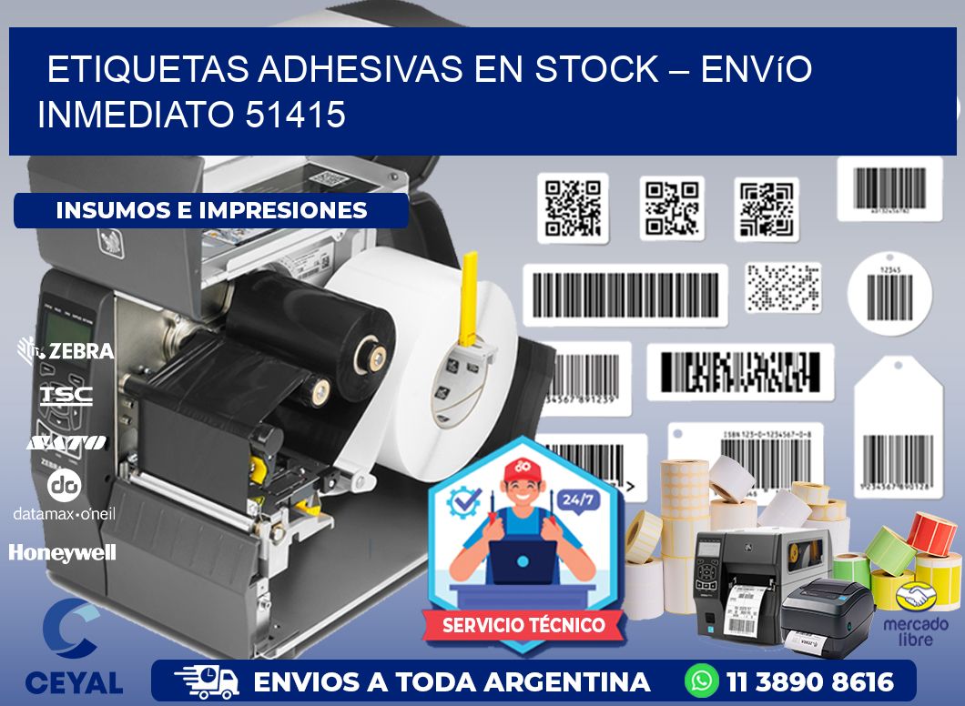 Etiquetas Adhesivas en Stock – Envío Inmediato 51415