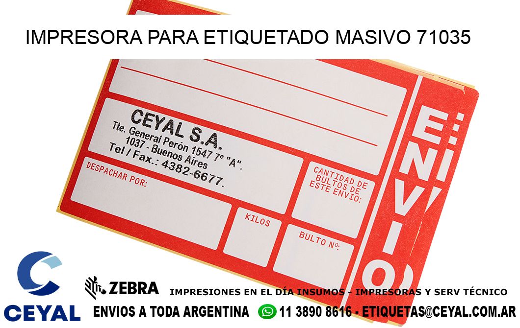 IMPRESORA PARA ETIQUETADO MASIVO 71035
