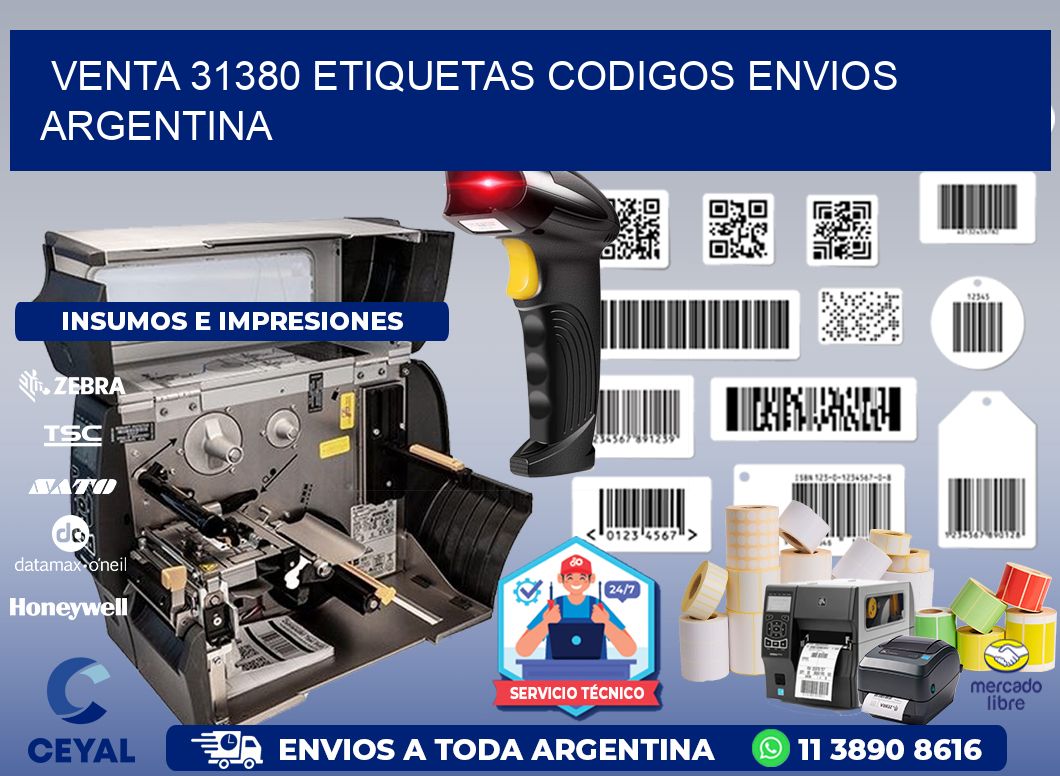 VENTA 31380 ETIQUETAS CODIGOS ENVIOS ARGENTINA