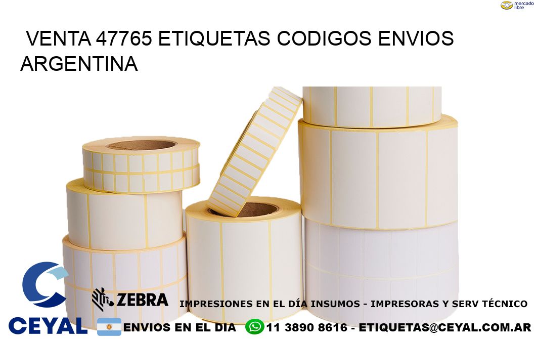 VENTA 47765 ETIQUETAS CODIGOS ENVIOS ARGENTINA