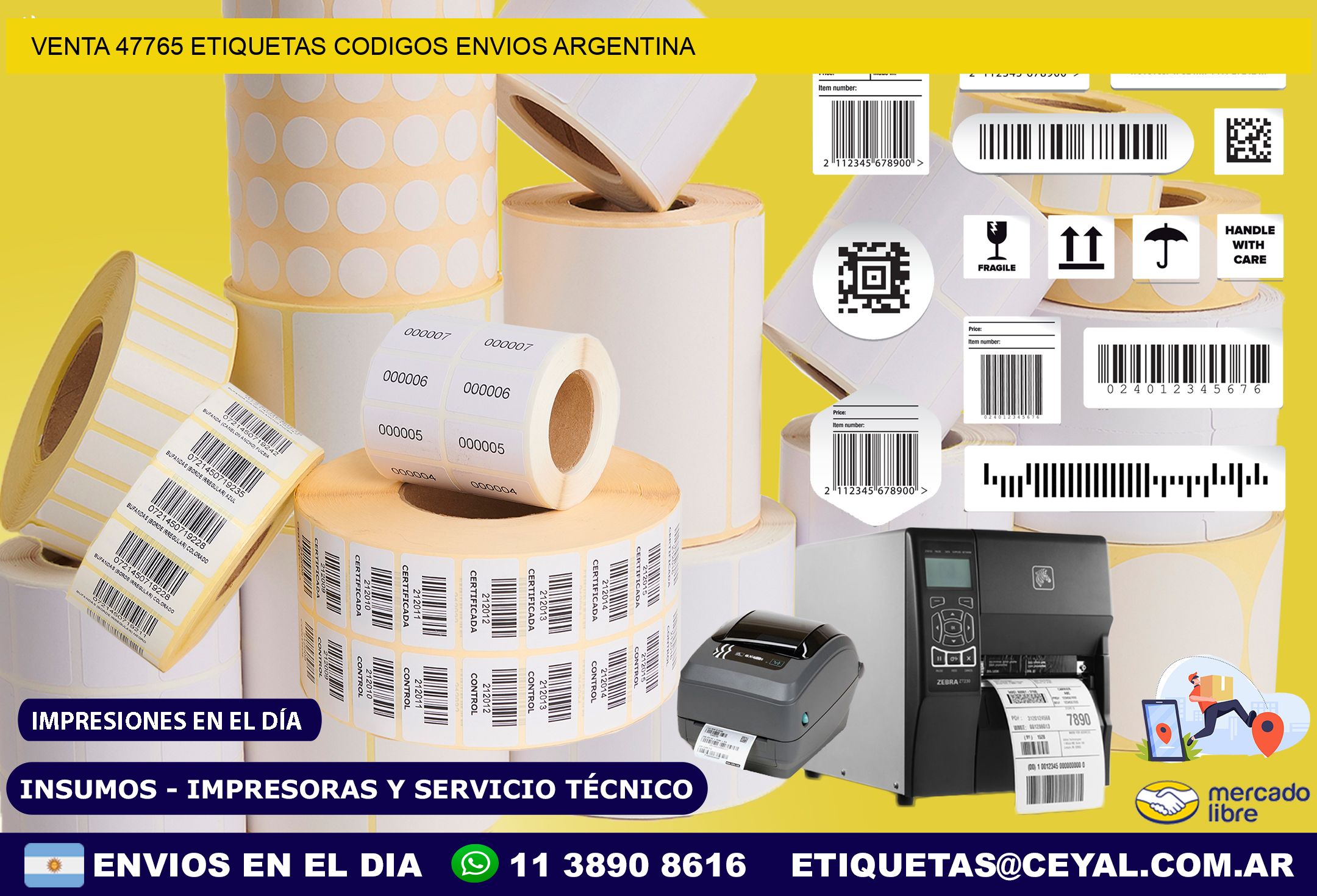 VENTA 47765 ETIQUETAS CODIGOS ENVIOS ARGENTINA