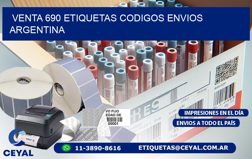 VENTA 690 ETIQUETAS CODIGOS ENVIOS ARGENTINA