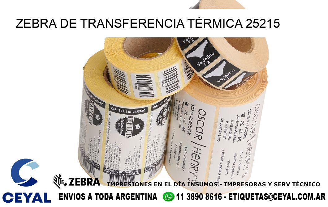 ZEBRA DE TRANSFERENCIA TÉRMICA 25215