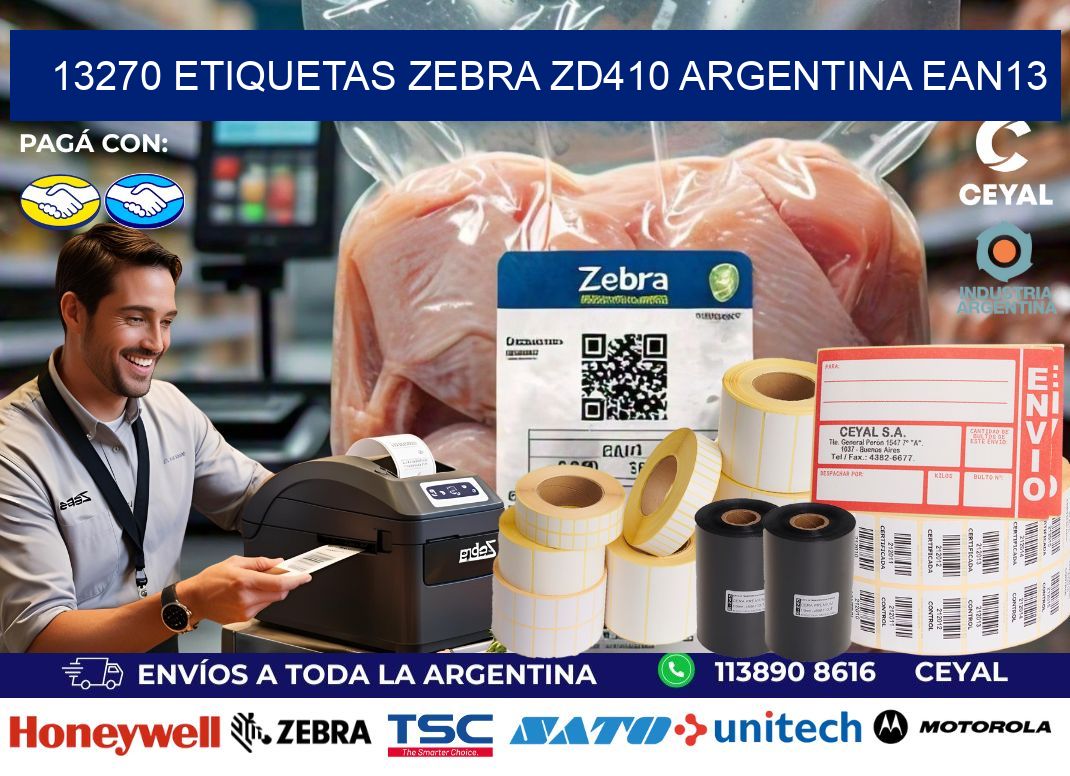 13270 etiquetas zebra zd410 argentina EAN13