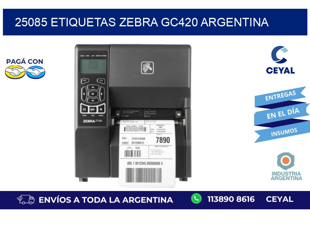 25085 etiquetas zebra gc420 argentina
